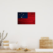 Oude vlag van Wooden Samoa Poster (Keuken)