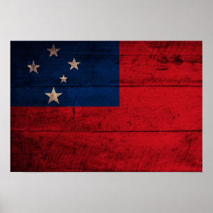 Oude vlag van Wooden Samoa Poster