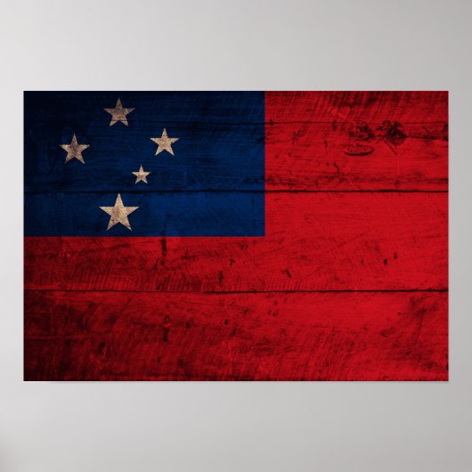 Oude vlag van Wooden Samoa Poster (Voorkant)