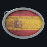 Oude vlag van Wooden Spanje Gesp<br><div class="desc">Spaanse vlag; Spaans,  Spanjaard; bandera de España; español;</div>