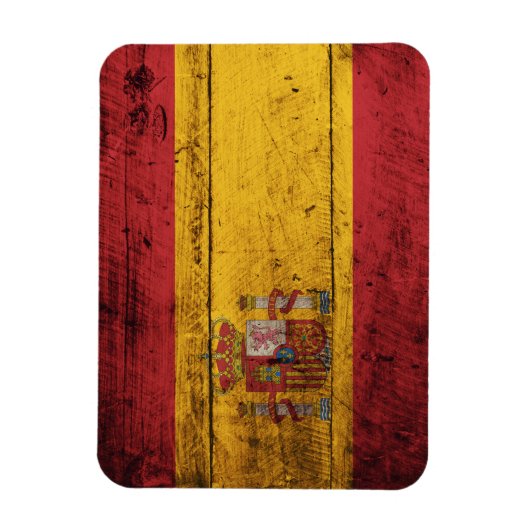 Oude vlag van Wooden Spanje Magneet (Verticaal)