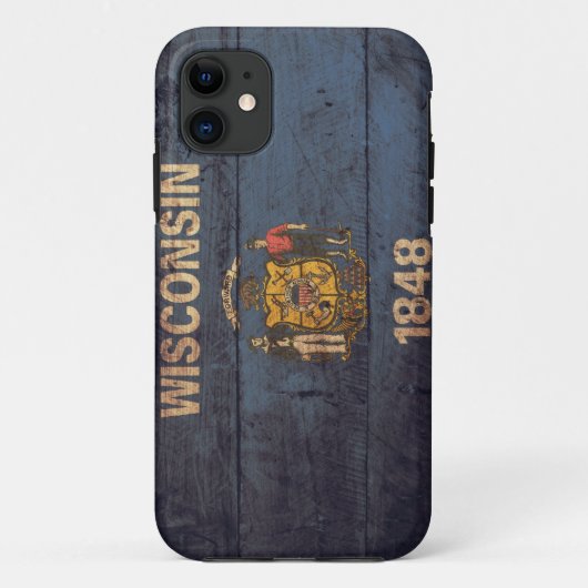 Oude vlag van Wooden Wisconsin Case-Mate iPhone Case (Achterkant)