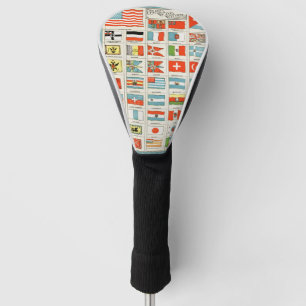 Oude Vlaggen Van Alle Naties Educatieve Poster Golfheadcover