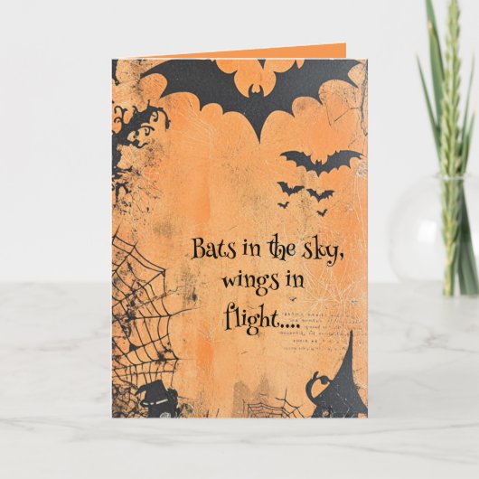 Oude vleermuizen in vlucht Halloween Kaart (Voorkant)