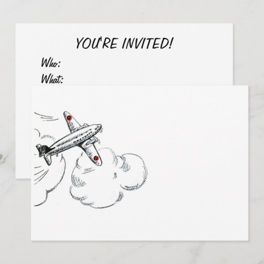 Oude vliegtekening kaart (Voorkant / Achterkant)