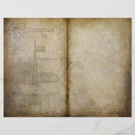 Oude Vliegtuig Journal Scrapbook Paper