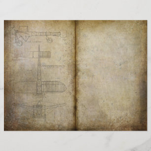 Oude Vliegtuig Journal Scrapbook Paper
