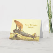 Oude Vliegtuig "Vrijheid" Tweedekker Aangepaste Ve Kaart (Voorkant)