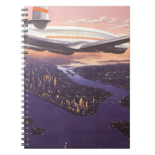Oude vliegtuigen boven de Hudsonrivier, New York C Notitieboek
