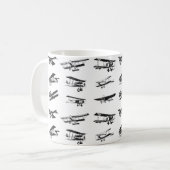 Oude vliegtuigen in zwart-wit,  vliegtuig koffiemok (Voorkant links)