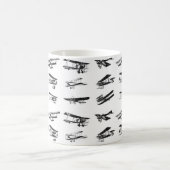 Oude vliegtuigen in zwart-wit,  vliegtuig koffiemok (Center)