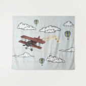 Oude vliegtuigen | Reis thema feest achtergrond Wandkleed (Voorkant (horizontaal))