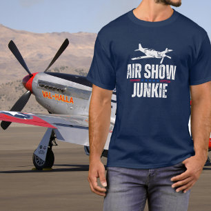 Oude vliegtuigen Vliegshow Junkie WWII Luchtvaart T-shirt