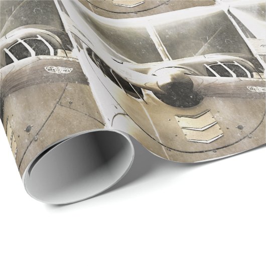 Oude vliegtuigpropellermonochrome cadeaupapier (Rol Hoek)