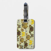 Oude vlinder motten kaart patroon bagagelabel (Achterkant verticaal)