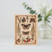 Oude vlinders varens natuurdagboek briefkaart (Staand voorkant)