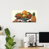 Oude Voeding, Gevarieerd Fruit in een Kom Poster (Thuiskantoor)