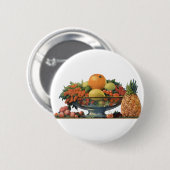 Oude voeding, Gevarieerd fruit in een kom Ronde Button 5,7 Cm (Voorkant /achterkant)