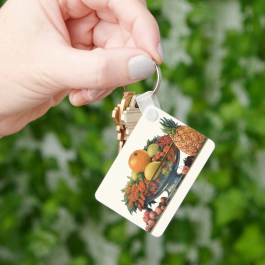 Oude Voeding, Gevarieerd Fruit in een Kom Sleutelhanger (Hand)