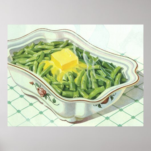 Oude Voeding, Groene Boonenschotel met Boter Poster (Voorkant)