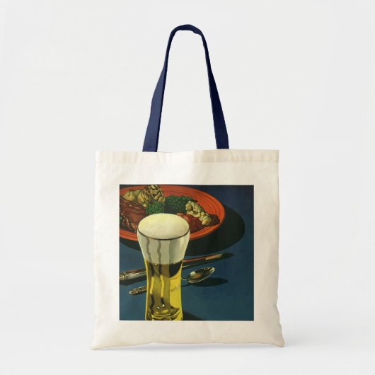 Oude voedingsdranken, glas bier, diner tote bag (Voorkant)