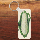 Oude voedingsgroenten Witte maïs aan de kolf Sleutelhanger (Voorkant)