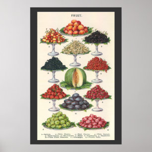 Oude Voedingsmiddelen Gevarieerde Vruchten op Scha Poster