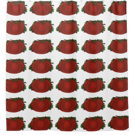 Oude voedingsmiddelen, rijpe tomaat, groenten en f douchegordijn (Voorkant)