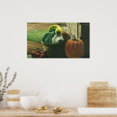 Oude voedingsmiddelen, winterpompoen, pompoen en a poster (Keuken)