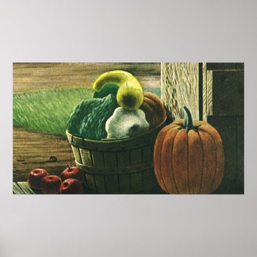 Oude voedingsmiddelen, winterpompoen, pompoen en a poster (Voorkant)