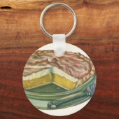 Oude Voedsel, Citroen Meringue Taart Dessert Sleutelhanger (Voorkant)