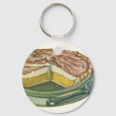 Oude Voedsel, Citroen Meringue Taart Dessert Sleutelhanger (Achterkant)