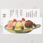 Oude Voedsel Desserts, Banaan Split Kersen Kaart (Voorkant / Achterkant)
