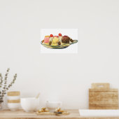 Oude Voedsel Desserts, Banaan Split Kersen Poster (Keuken)