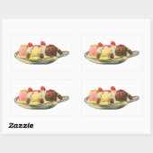 Oude Voedsel Desserts, Banaan Split Kersen Rechthoekige Sticker (Vel)