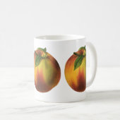 Oude Voedsel Fruit, Rijpe Biologische Perzik met B Koffiemok (Voorkant rechts)