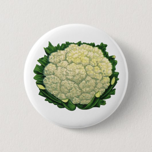 Oude Voedsel Groenten Groenten Bloemkool Ronde Button 5,7 Cm (Voorkant)