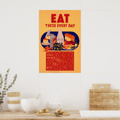 Oude Voedselreclameposter – Eet Deze Elke Poster (Keuken)