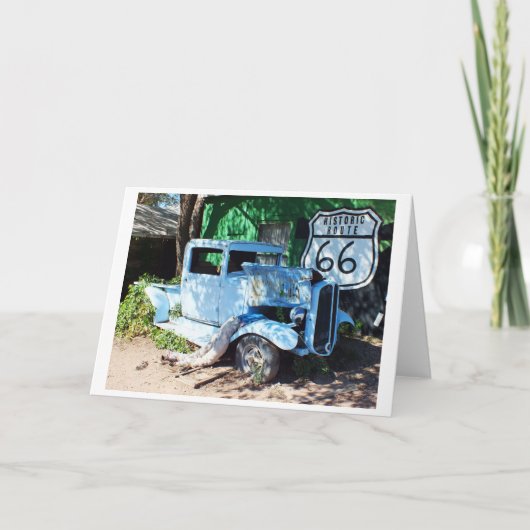 Oude voertuig Route 66 Feestdagen Kaart (Voorkant)
