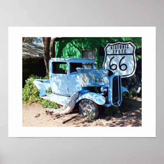 Oude voertuig Route 66 Poster (Voorkant)