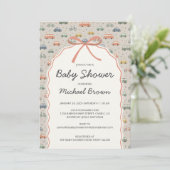 Oude Voertuigen Auto Fiets Baby Shower Kaart (Staand voorkant)