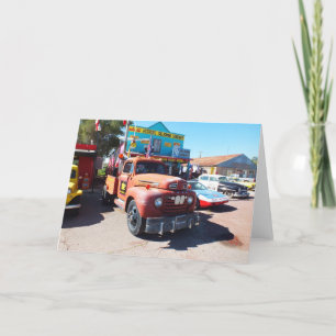 Oude voertuigen bij Seligman, Route 66 Feestdagen Kaart