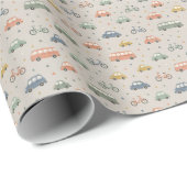 Oude Voertuigen Patroon met Auto's Cadeaupapier (Rol Hoek)