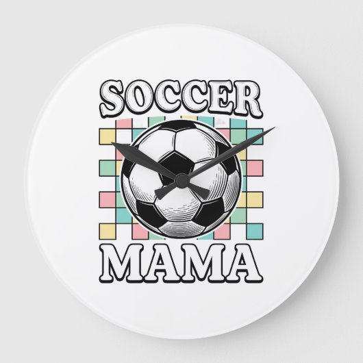 Oude Voetbal Mama Gravure Shirt Ontwerp_1 Grote Klok (Voorkant)