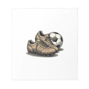 Oude Voetbal Schoenen En Bal Shirt Ontwerp_1 Notitieblok