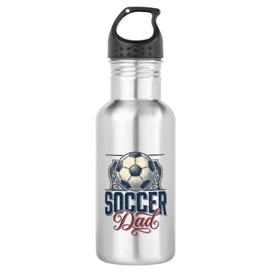 Oude Voetbal Vader Shirt Ontwerp_1 Waterfles (Voorkant)