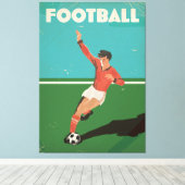 Oude voetbalposter canvas afdruk (Insitu (Houten vloer))