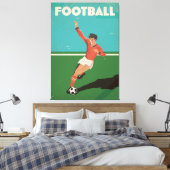 Oude voetbalposter canvas afdruk (Insitu (Slaapkamer))