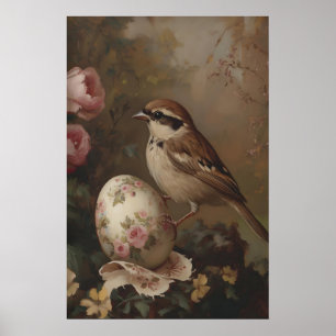Oude Vogel Kunst Printbare Cottagecore Huismus Poster