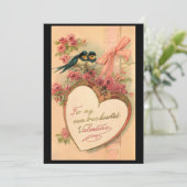 Oude Vogel Valentijnsdag Op Maat Feestdagenkaart (Staand voorkant)